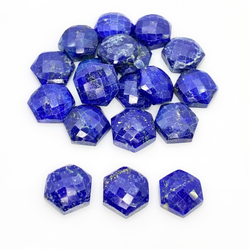 Lapis Lazuli Checkerboard Hexagon Shape AAA Grade Cabochon Parcel - 13mm - 19 Pc. - 160 Carat