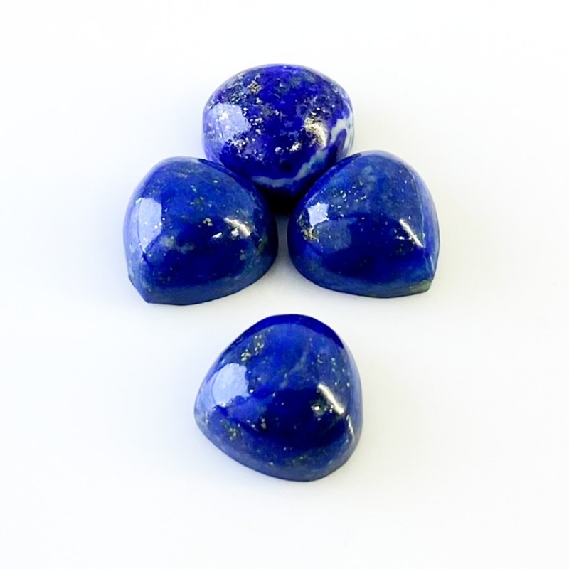 64.35 Cts. Lapis Lazuli 14.5-15mm Smooth Heart Shape AA+ Grade Cabochons Parcel - Total 4 Pcs.