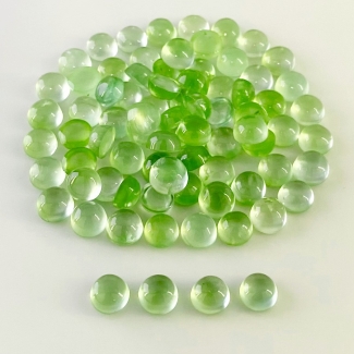 136.8 Carat Prehnite 7mm Smooth Round Shape AA Grade Cabochons Parcel - Total 79 Pcs.