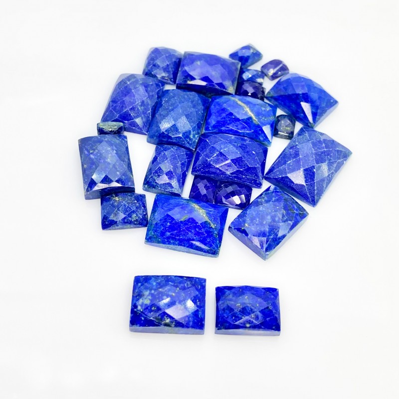 210.60 Carat Lapis Lazuli 7x5-20x15mm Checkerboard Baguette Shape AA Grade Cabochons Parcel - Total 23 Pcs.