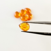 10.80 Carat Spessartite Garnet 8x6mm Smooth Pear Shape AA Grade Cabochons Parcel - Total 6 Pcs.