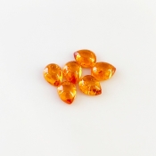 10.80 Carat Spessartite Garnet 8x6mm Smooth Pear Shape AA Grade Cabochons Parcel - Total 6 Pcs.