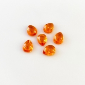 10.80 Carat Spessartite Garnet 8x6mm Smooth Pear Shape AA Grade Cabochons Parcel - Total 6 Pcs.