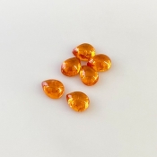 10.80 Carat Spessartite Garnet 8x6mm Smooth Pear Shape AA Grade Cabochons Parcel - Total 6 Pcs.