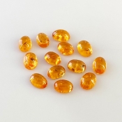 15.05 Carat Spessartite Garnet 7x5mm Smooth Oval Shape AA Grade Cabochons Parcel - Total 13 Pcs.