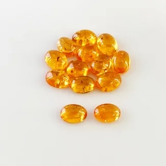 15.05 Carat Spessartite Garnet 7x5mm Smooth Oval Shape AA Grade Cabochons Parcel - Total 13 Pcs.