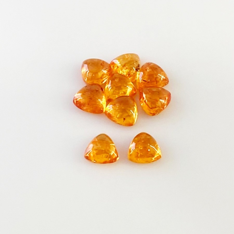 11.20 Carat Spessartite Garnet 6mm Smooth Trillion Shape AA Grade Cabochons Parcel - Total 9 Pcs.