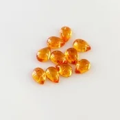 10.25 Carat Spessartite Garnet 7x5mm Smooth Pear Shape AA Grade Cabochons Parcel - Total 10 Pcs.