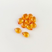 10.25 Carat Spessartite Garnet 7x5mm Smooth Pear Shape AA Grade Cabochons Parcel - Total 10 Pcs.