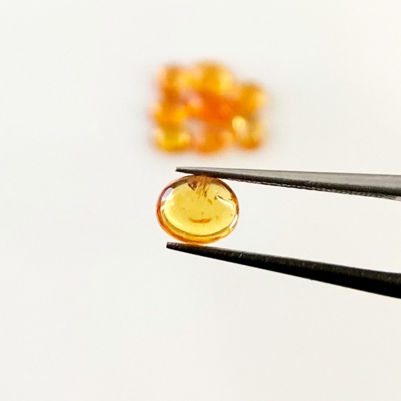 5.55 Carat Spessartite Garnet 5x4-6x5mm Smooth Oval Shape AA Grade Cabochons Parcel - Total 9 Pcs.