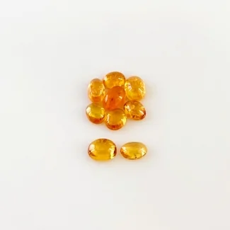 5.55 Carat Spessartite Garnet 5x4-6x5mm Smooth Oval Shape AA Grade Cabochons Parcel - Total 9 Pcs.