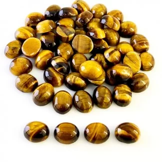 Tiger Eye Smooth Oval Shape AA Grade Cabochon Parcel - 11x9mm - 50 Pc. - 209 Cts.