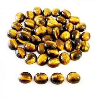 Tiger Eye Smooth Oval Shape AA Grade Cabochon Parcel - 11x9mm - 49 Pc. - 201.10 Cts.
