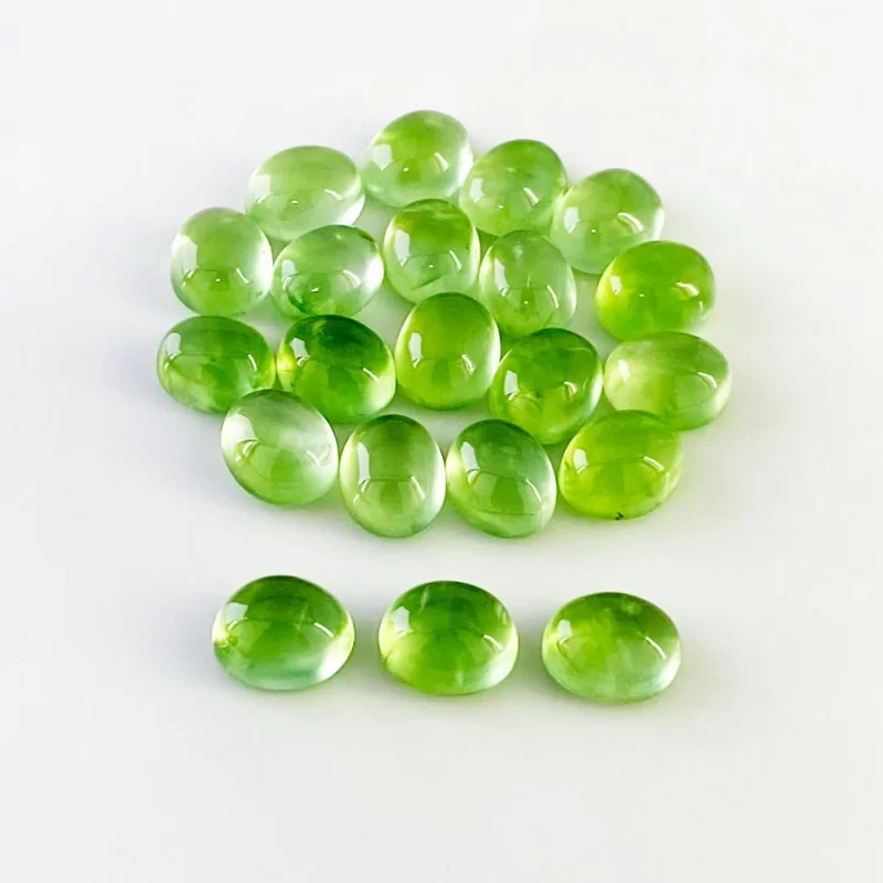 Prehnite Smooth Oval Shape AAA Grade Cabochon Parcel - 10X8mm - 21 Pc. - 70.70 Carat