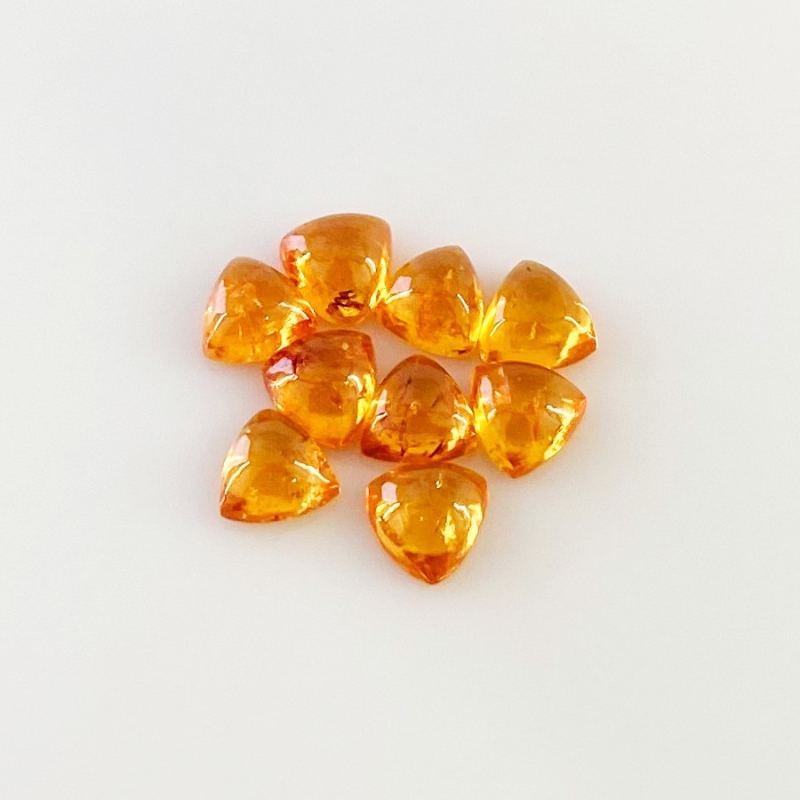 10.75 Carat Spessartite Garnet 6mm Smooth Trillion Shape AA Grade Cabochons Parcel - Total 9 Pcs.
