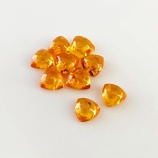10.75 Carat Spessartite Garnet 6mm Smooth Trillion Shape AA Grade Cabochons Parcel - Total 9 Pcs.