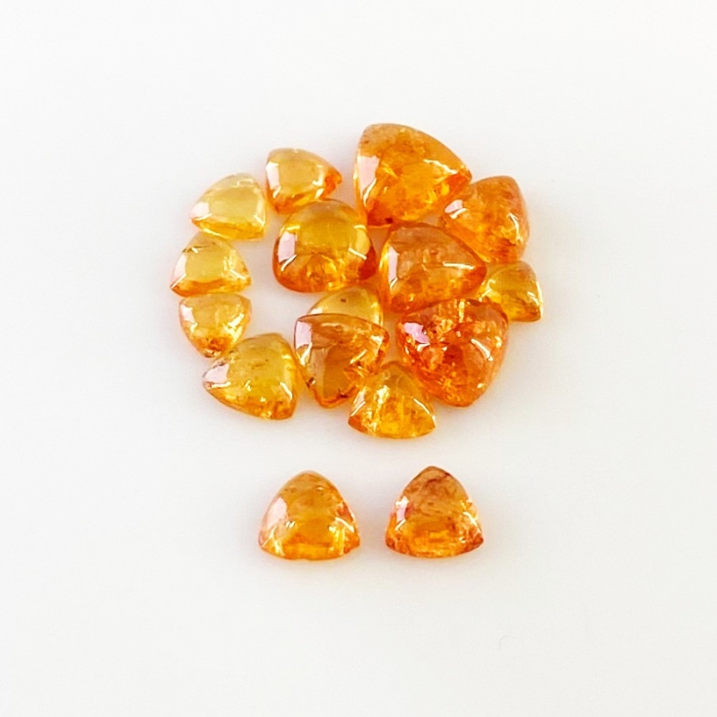 15.45 Carat Spessartite Garnet 4-8 Smooth Trillion Shape AA Grade Cabochons Parcel - Total 16 Pcs.