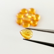 9.65 Carat Spessartite Garnet 7x5mm Smooth Pear Shape AA Grade Cabochons Parcel - Total 10 Pcs.