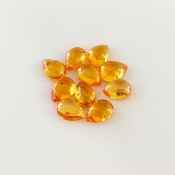9.65 Carat Spessartite Garnet 7x5mm Smooth Pear Shape AA Grade Cabochons Parcel - Total 10 Pcs.