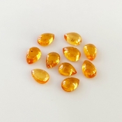 9.65 Carat Spessartite Garnet 7x5mm Smooth Pear Shape AA Grade Cabochons Parcel - Total 10 Pcs.