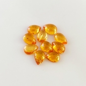 9.65 Carat Spessartite Garnet 7x5mm Smooth Pear Shape AA Grade Cabochons Parcel - Total 10 Pcs.