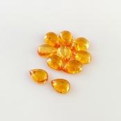 9.65 Carat Spessartite Garnet 7x5mm Smooth Pear Shape AA Grade Cabochons Parcel - Total 10 Pcs.
