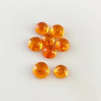 9.90 Carat Spessartite Garnet 6mm Smooth Round Shape AA Grade Cabochons Parcel - Total 8 Pcs.