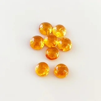 11.65 Carat Spessartite Garnet 6mm Smooth Round Shape AA Grade Cabochons Parcel - Total 8 Pcs.