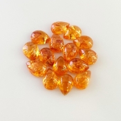 15.85 Carat Spessartite Garnet 7x5mm Smooth Pear Shape AA Grade Cabochons Parcel - Total 15 Pcs.