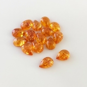 15.85 Carat Spessartite Garnet 7x5mm Smooth Pear Shape AA Grade Cabochons Parcel - Total 15 Pcs.