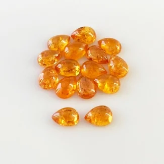 16.50 Carat Spessartite Garnet 7x5mm Smooth Pear Shape AA Grade Cabochons Parcel - Total 15 Pcs.
