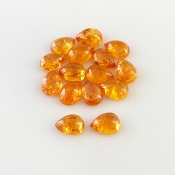 16.50 Carat Spessartite Garnet 7x5mm Smooth Pear Shape AA Grade Cabochons Parcel - Total 15 Pcs.