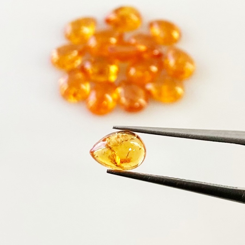 16.50 Carat Spessartite Garnet 7x5mm Smooth Pear Shape AA Grade Cabochons Parcel - Total 15 Pcs.