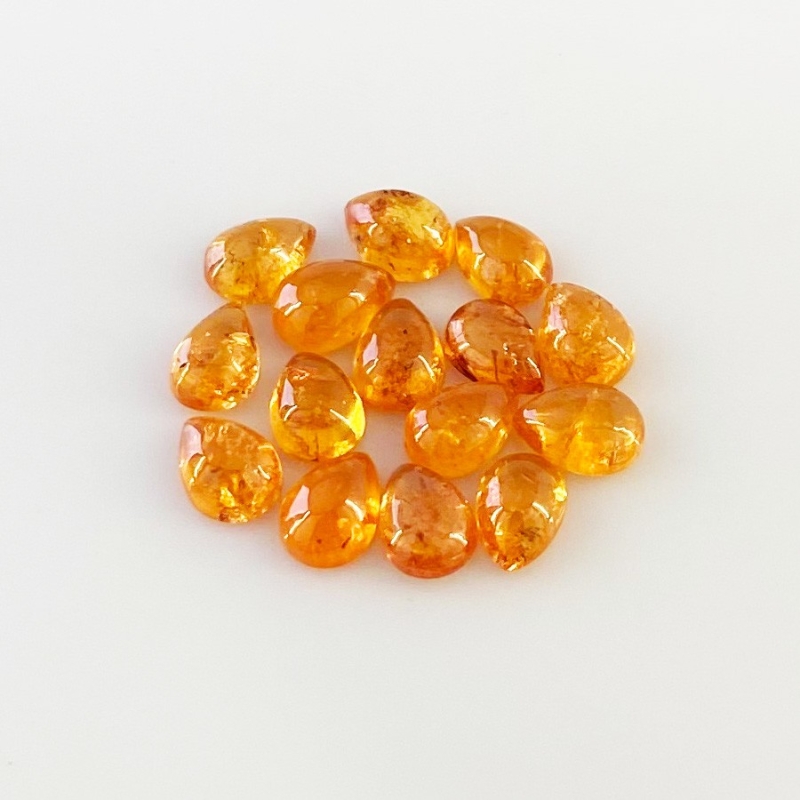 16.50 Carat Spessartite Garnet 7x5mm Smooth Pear Shape AA Grade Cabochons Parcel - Total 15 Pcs.