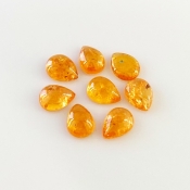 12 Carat Spessartite Garnet 8x6mm Smooth Pear Shape A Grade Cabochons Parcel - Total 8 Pcs.