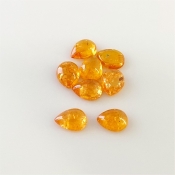 12 Carat Spessartite Garnet 8x6mm Smooth Pear Shape A Grade Cabochons Parcel - Total 8 Pcs.