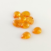 12 Carat Spessartite Garnet 8x6mm Smooth Pear Shape A Grade Cabochons Parcel - Total 8 Pcs.