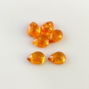 10.05 Carat Spessartite Garnet 8x6mm Smooth Pear Shape A Grade Cabochons Parcel - Total 6 Pcs.