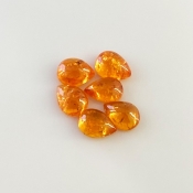 10.05 Carat Spessartite Garnet 8x6mm Smooth Pear Shape A Grade Cabochons Parcel - Total 6 Pcs.