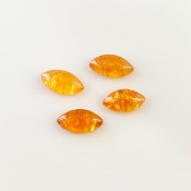 6.20 Carat Spessartite Garnet 10x5mm Smooth Marquise Shape A Grade Cabochons Parcel - Total 4 Pcs.