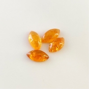 6.20 Carat Spessartite Garnet 10x5mm Smooth Marquise Shape A Grade Cabochons Parcel - Total 4 Pcs.