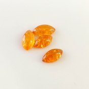 6.20 Carat Spessartite Garnet 10x5mm Smooth Marquise Shape A Grade Cabochons Parcel - Total 4 Pcs.