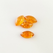 6.20 Carat Spessartite Garnet 10x5mm Smooth Marquise Shape A Grade Cabochons Parcel - Total 4 Pcs.