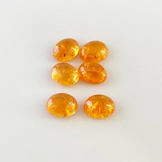 11 Carat Spessartite Garnet 8x6mm Smooth Oval Shape AA Grade Cabochons Parcel - Total 6 Pcs.
