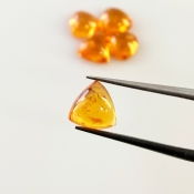 9 Carat Spessartite Garnet 7mm Smooth Trillion Shape AA Grade Cabochons Parcel - Total 5 Pcs.