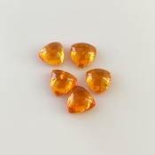 9 Carat Spessartite Garnet 7mm Smooth Trillion Shape AA Grade Cabochons Parcel - Total 5 Pcs.