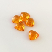 9 Carat Spessartite Garnet 7mm Smooth Trillion Shape AA Grade Cabochons Parcel - Total 5 Pcs.