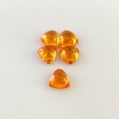 9 Carat Spessartite Garnet 7mm Smooth Trillion Shape AA Grade Cabochons Parcel - Total 5 Pcs.