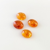 10.80 Carat Spessartite Garnet 9x7mm Smooth Oval Shape AA Grade Cabochons Parcel - Total 4 Pcs.