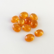 18.20 Carat Spessartite Garnet 8x6mm Smooth Oval Shape A Grade Cabochons Parcel - Total 10 Pcs.